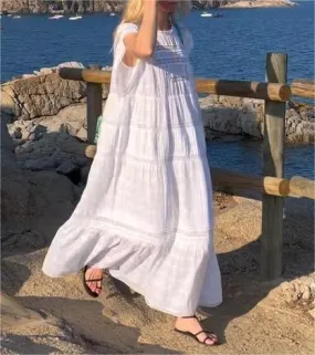 White Loose Maxi Dress