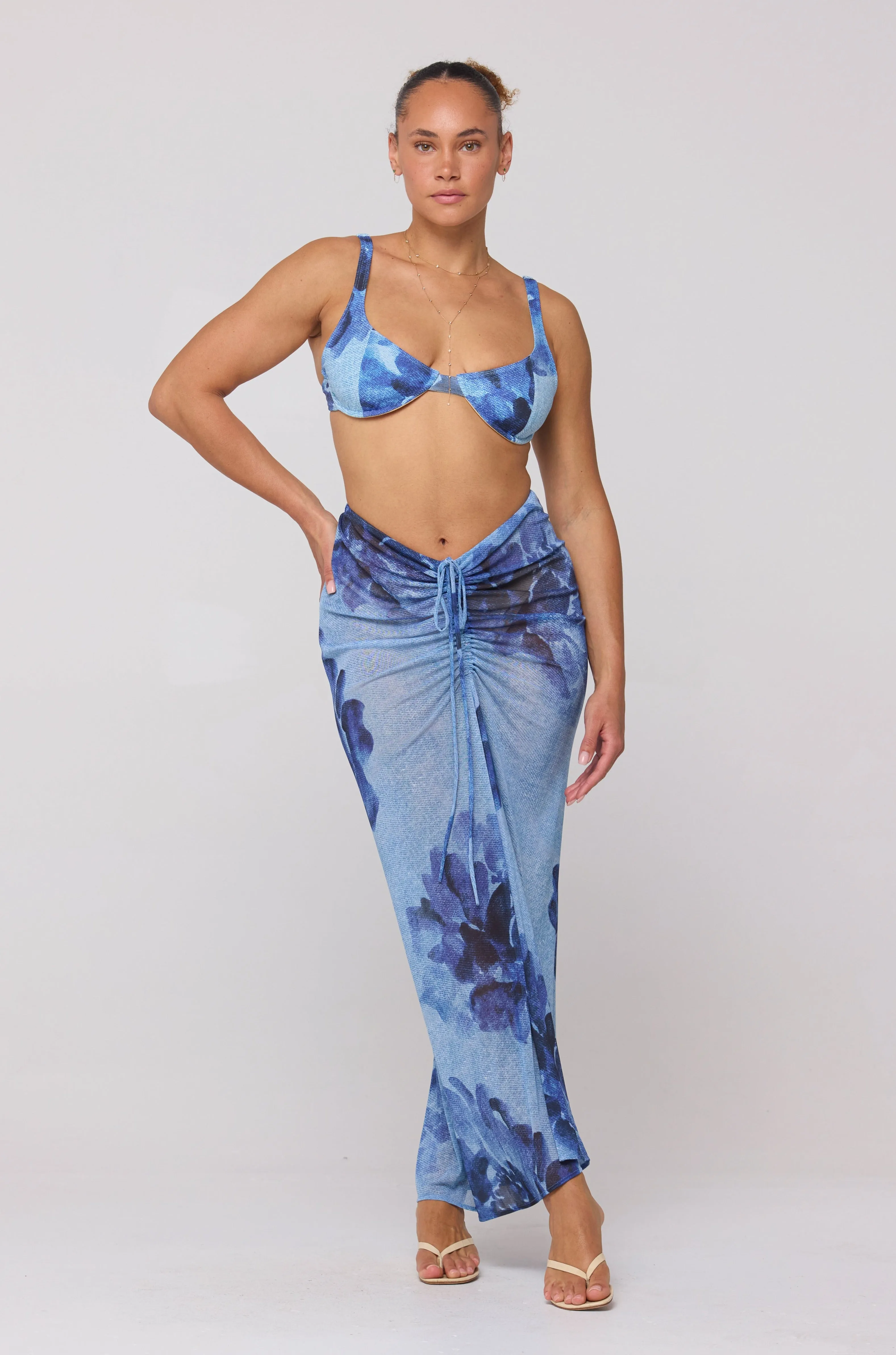 Ziggy Mesh Skirt in Indigo