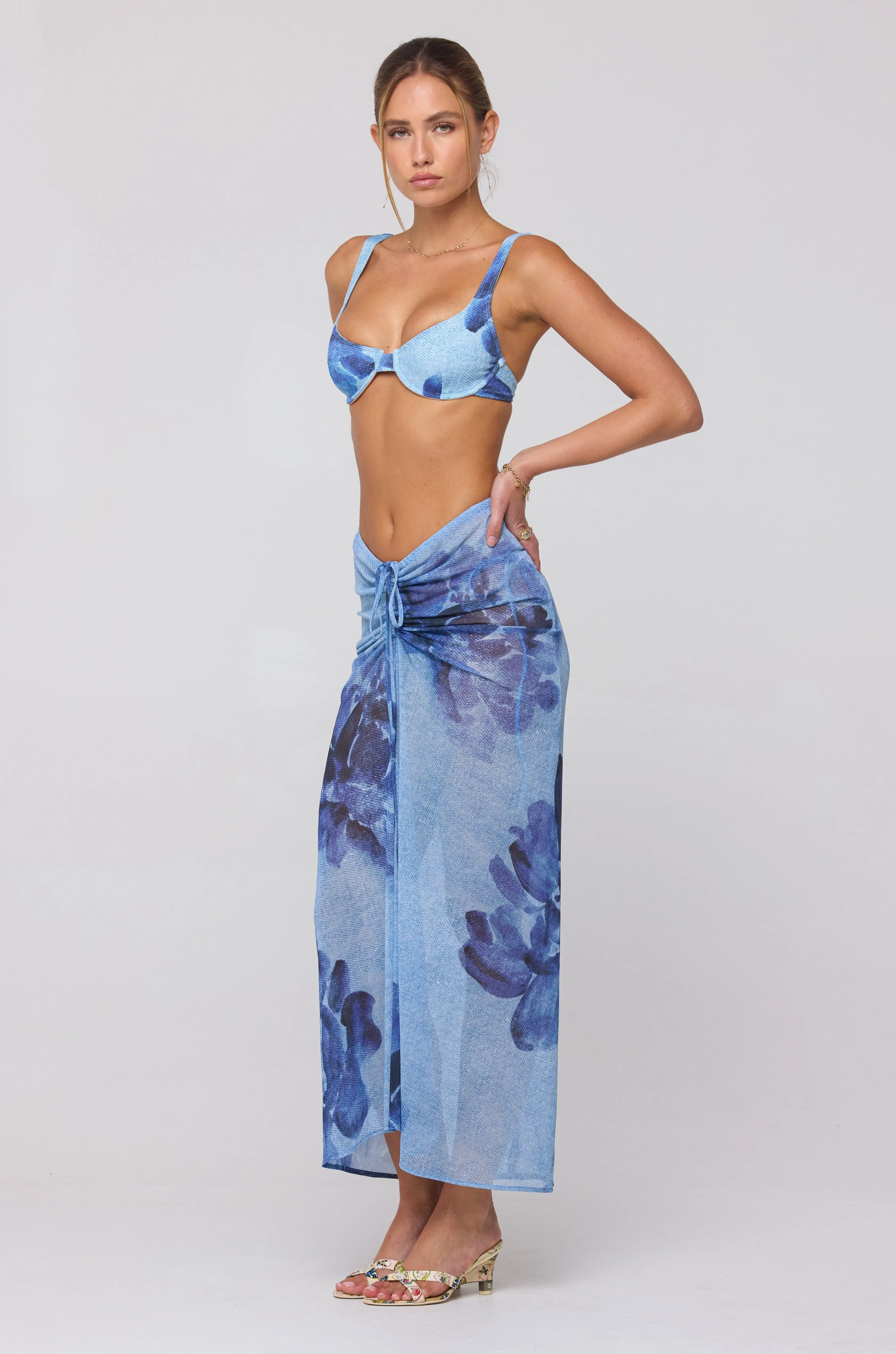 Ziggy Mesh Skirt in Indigo