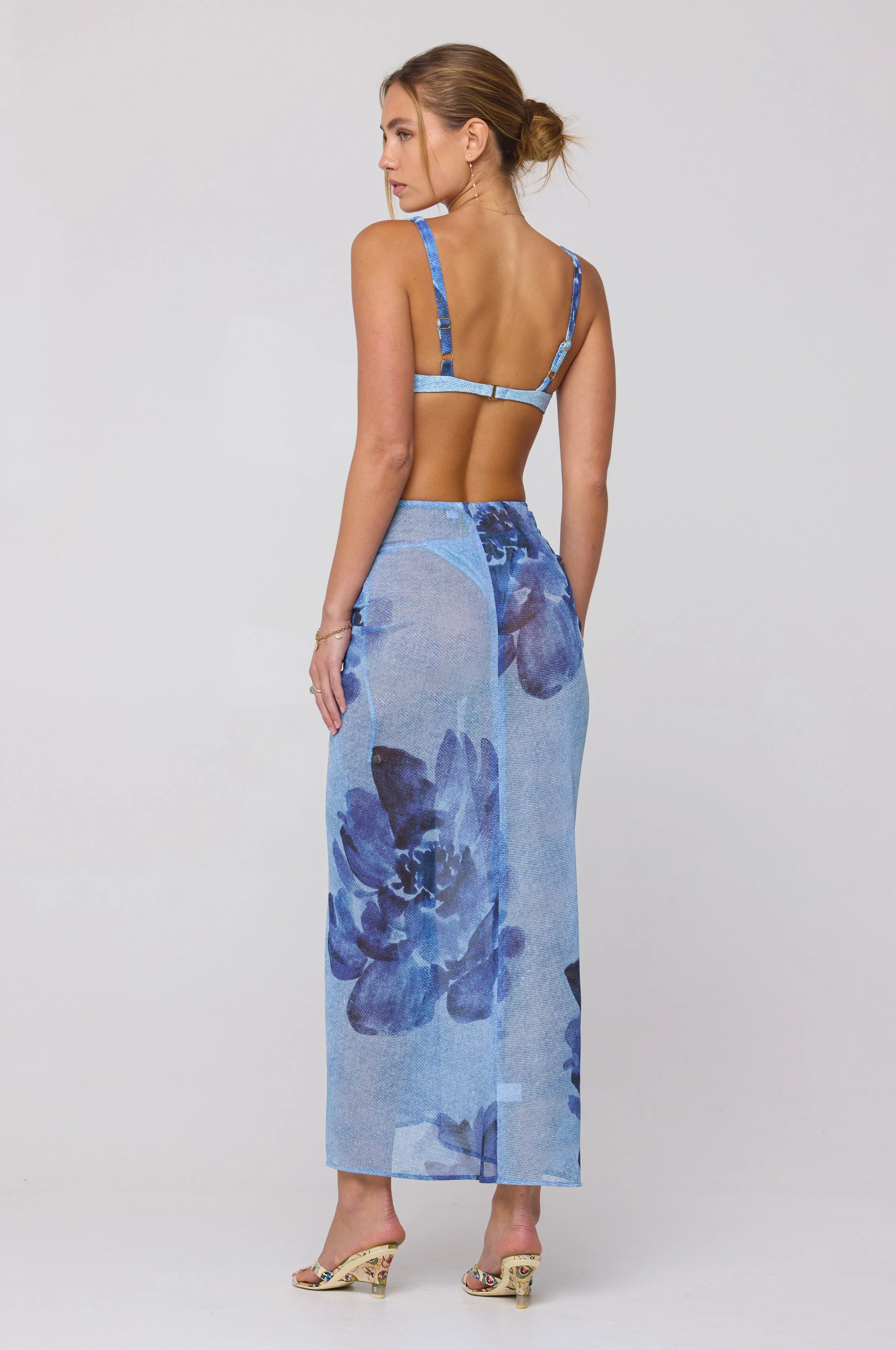 Ziggy Mesh Skirt in Indigo