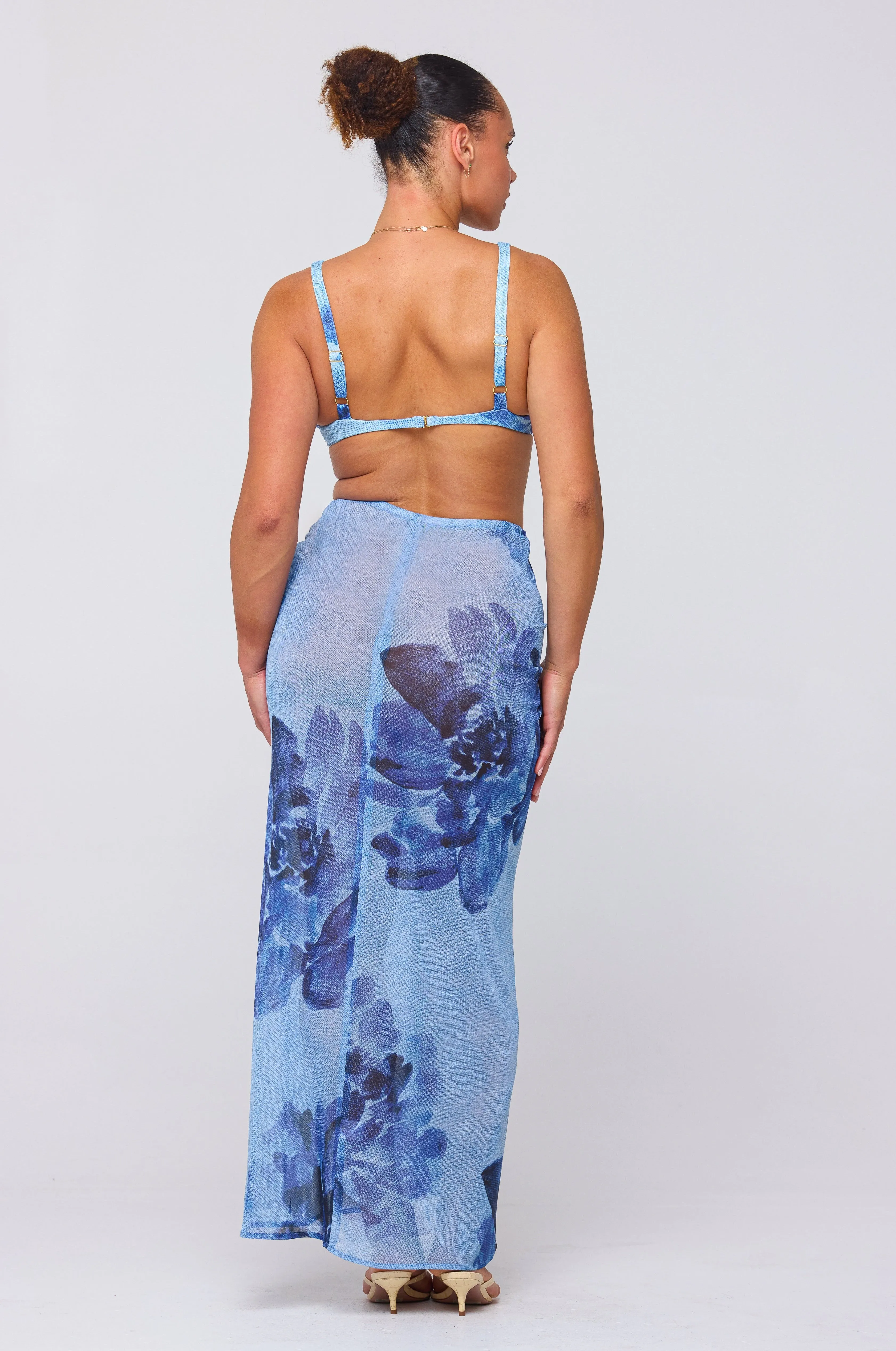 Ziggy Mesh Skirt in Indigo